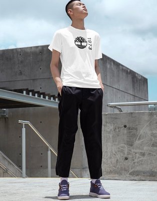 Timberland 男款白色Re-Comfort EK+經典Logo短袖T恤
