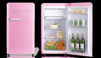 SAMPO 聲寶 歐風美型冰箱 99公升 SR-C10 ( E ) 香氛綠 / ( P ) 粉彩紅 $8300