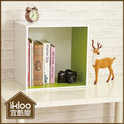 05/【ikloo】現代風二格收納櫃/置物櫃-綠色/櫥櫃/書櫃/展示櫃/衣櫃/木櫃/組合櫃