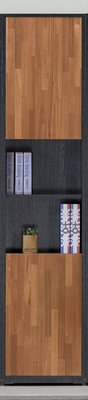 【生活家傢俱】JF-321-5：布拉格1.35尺鐵刀柚木二門中空書櫃【台中家具】書架 展示櫃 低甲醛木心板