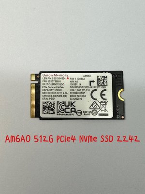 【Union Memory AM6A0 512G 512GB GEN4】PCIe4 NVMe SSD 2242