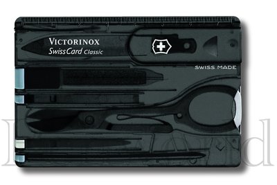 【Pen筆】瑞士製 VICTORINOX維氏 名片型10用透黑瑞士刀 0.7133.T3