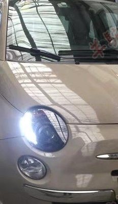 【免運 可開票】秀山菲亞特500大燈總成 LED光條日行燈透鏡大燈總成原裝位大燈