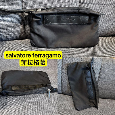 限時特價$1200精品品牌 Salvatore Ferragamo菲拉格慕 尼龍 拉鍊 化妝包 收納包 手拿包 萬用包