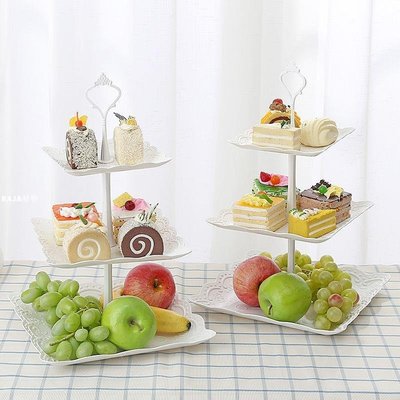 歐式多層水果盤客廳創意蛋糕架家用分層干果點心托盤甜品臺生日趴