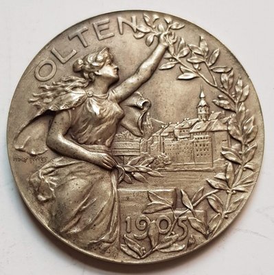 瑞士銀章 1905 Solothurnisches Kant Schutzenfest Silver Medal.
