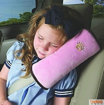 汽車兒童安全帶護肩套 車用卡通可愛毛絨 睡覺可枕 寶寶安全帶保護套