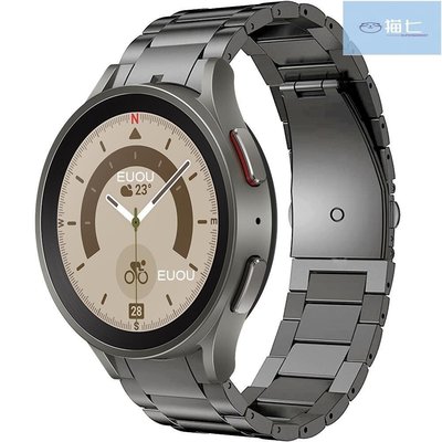 【熱賣精選】適用三星Galaxy Watch5表帶watch5 pro月牙鈦金屬表帶watch4表帶