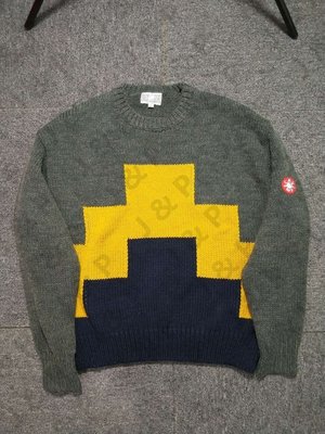 C.E Cavempt 18aw ZIGGURAT KNIT 拼接拼色秋冬羊毛毛衣針織衫| Yahoo