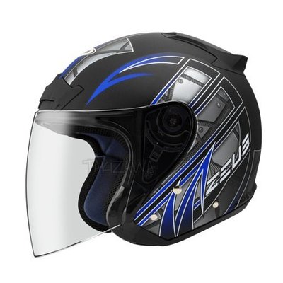 瀧澤部品 ZEUS 瑞獅 ZS-609 消光黑藍 半罩 安全帽 彩繪 機車 摩托車 重機 通勤 通風舒適 ZS609