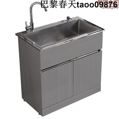 WBZ7不鏽鋼水槽櫃加厚手工sus304雙槽洗菜盆陽臺洗衣櫃浴室櫃洗碗