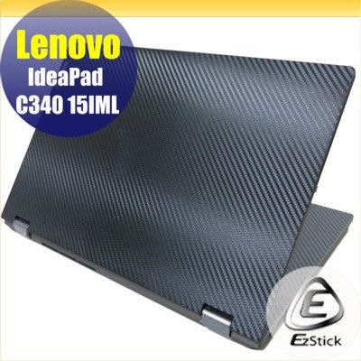 【Ezstick】Lenovo C340 15 IML 黑色立體紋機身貼 (含上蓋貼、鍵盤週圍貼、底部貼) DIY包膜