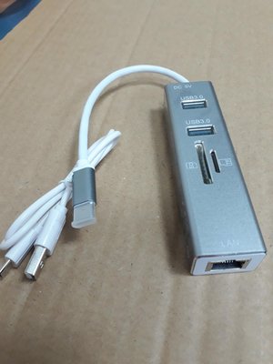 微星MSI Type C多功能轉接器連結頭RJ45 LAN*1+USB 3.0*2 SD/TF各1