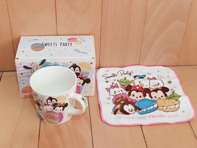 《The Hans》闆娘愛米妮 Minnie 日貨 禮物 玩具 迪士尼 TSUMTSUM 馬克杯＋毛巾禮盒(白) 小方巾