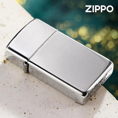 易匯空間 zippo打火機正版 美國原裝纖巧窄機鏡面純銀機1500 收藏送禮禮品HJ1454