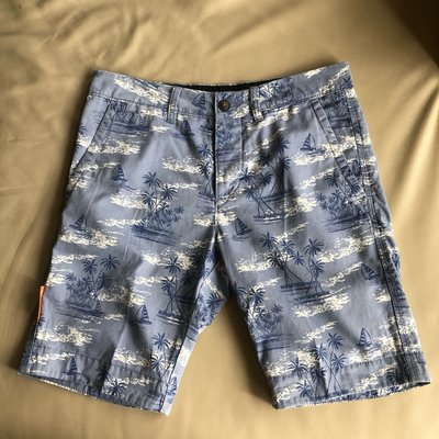 [品味人生2]保證全新正品 Superdry  藍白  海灘褲 休閒短褲 SIZE S
