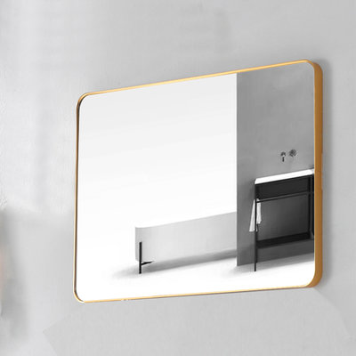 I-HOME 鏡子 台製 鋁框 70x50 四方圓角 直橫兩用 鈦金色邊框 化妝鏡 浴鏡 浴室鏡子 免運