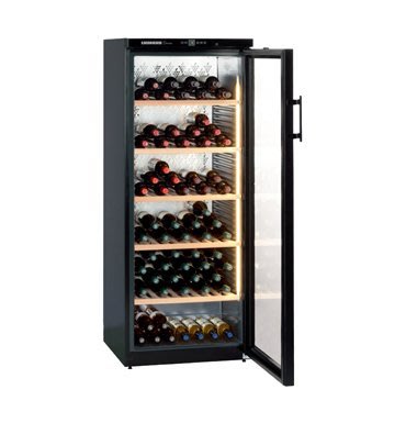 德國LIEBHERR 獨立式單溫紅酒櫃 WKb4112 黑色 最大儲存750cc 168瓶