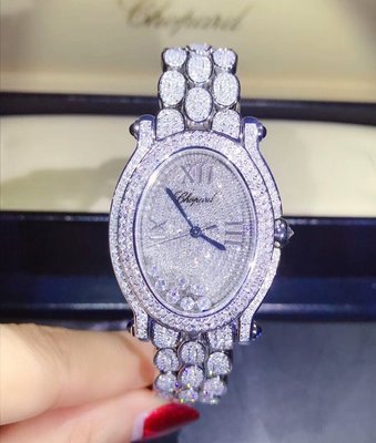專櫃正品 CHOPARD 蕭邦 快樂鑽石 精鋼 滿天星 後鑲鑽 36mm 腕錶（ 特價福利品！優惠出清換現金 ）