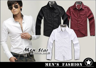 【Men Star】免運費 韓版燙金款修身襯衫 西裝襯衫 長袖襯衫 媲美 g2000 stage uniqlo a&f