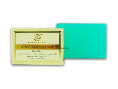 ♡印地摩沙╭♡ 印度 Khadi 草本薄荷手工精油香皂 Herbal Mint Soap 125g