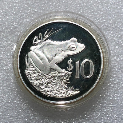 名品92.5%銀斐濟大青蛙銀幣KM-017，925高銀，直徑