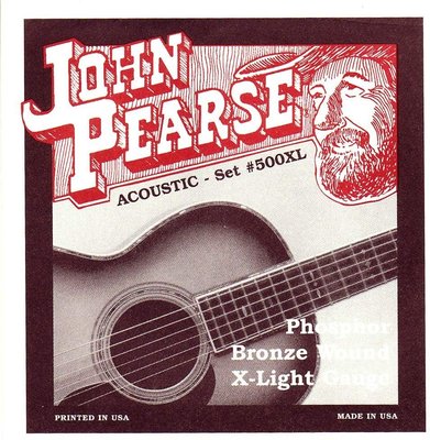 【老羊樂器店】開發票 John Pearse 民謠吉他弦 木吉他弦 磷青銅 500XL (10-47) 美國製 公司貨