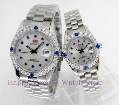 【幸福媽咪】網路購物、門市服務 NOBEL 諾貝爾錶《藍寶石防刮鏡面》晶鑽防水石英錶  型號:N62011