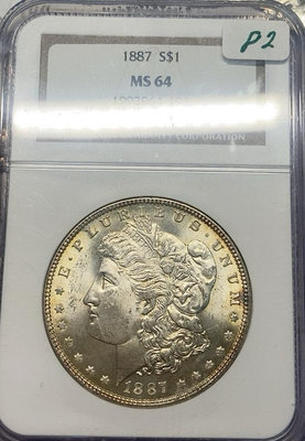 二手 美國摩根銀幣1887年MS64 NGC 錢幣 銀幣 硬幣【奇摩錢幣】1598