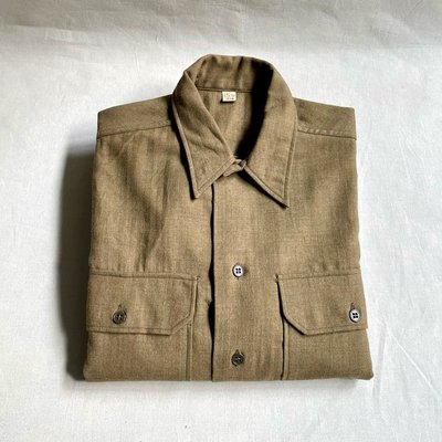 美軍公發 40s US Army Inspector Shirt 美國製 二戰巡邏兵 毛料法蘭絨 軍用襯衫 古著