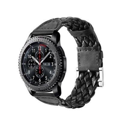 丁丁三星 Gear S3 錶帶 華米 Ticwatch 1 運動手錶編織舒適真皮錶帶 22mm amazfit 替換腕帶
