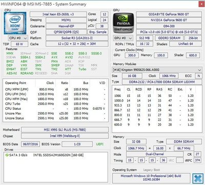 【含稅】Intel Xeon E5-2650L V3 1.8G QSF8 12核24線 65W QS正顯CPU 一年保