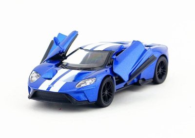 智冠 仿真合金 汽車模型 兒童玩具 迴力車 2017 福特GT 1:38 跑車 藍