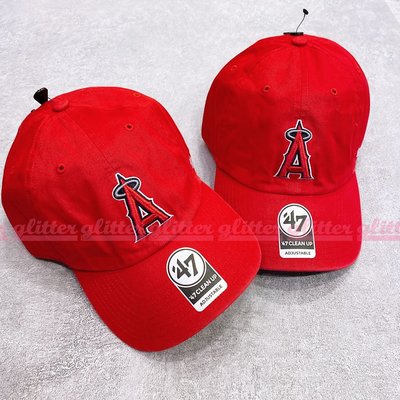glitter。47Brand MLB 洛杉磯天使隊 Los Angeles Angels 紅色 老帽 棒球帽 47
