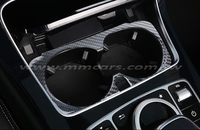 Benz W205 S205 C205 W213 S213 X253 GLC 中華 賓士 碳纖維 卡夢 置杯架 裝飾