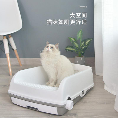 寵物貓咪半自動貓砂盆清潔除臭貓廁所大號拾便器抽屜式貓砂盆用品
