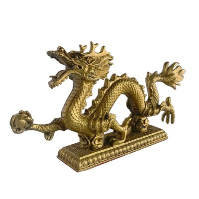 銅龍 純銅漢龍擺件 十二生肖龍 銅器工藝品