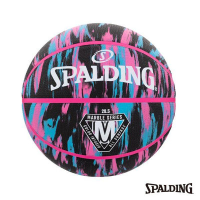 SPALDING 斯伯丁 籃球 SP 大理石系列 黑/粉紅/藍 橡膠 7號 SPA84400