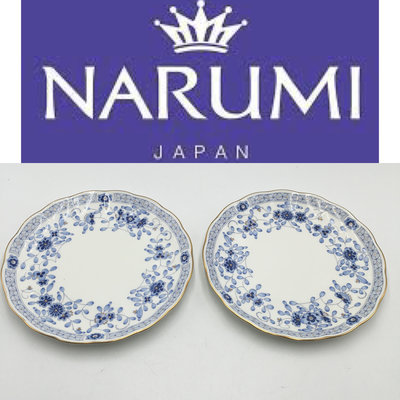 【皮老闆二店】  二手真品 NARUMI 經典米蘭系列 日本名瓷 花紋 點心盤 沙拉盤 水果盤 瓷594
