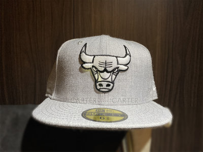 New Era x NBA Chicago Bulls 59fifty 美國職籃芝加哥公牛隊麻灰布料 5950全封帽