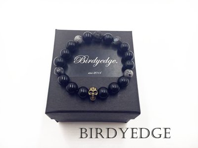 【Birdy Edge】品牌 手環 串珠 麻腦 石珠 巴西麻腦石 火山岩 灰色麻腦 工業 設計