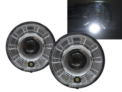 卡嗶車燈 JEEP 吉普 WRANGLER SAHRA YJ / TJ 76-UP  LED 7吋 大燈 電鍍