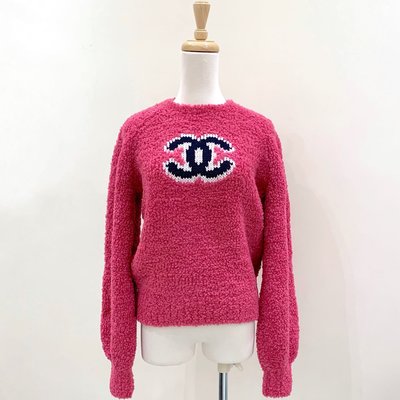 Chanel logo 粉色 毛衣 36號 《精品女王全新&amp;二手》