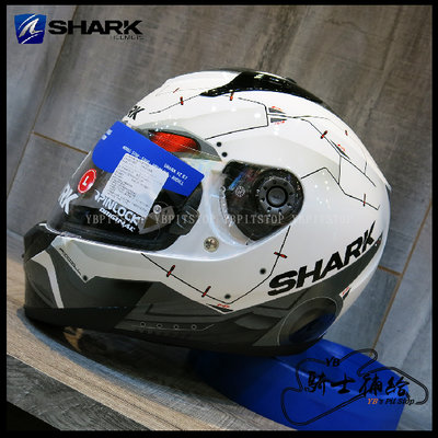 ⚠YB騎士補給⚠ SHARK RIDILL Mecca 白黑紅 WKR 全罩 安全帽 內墨片 眼鏡溝
