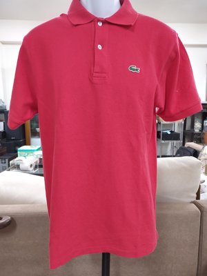 (二手)LACOSTE窄版紅色短袖POLO衫(5號)(B611)