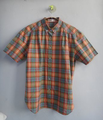 jacob00765100 ~ 正品 DAKS 橘色格紋 襯衫 Size: 9