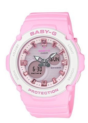 CASIO 卡西歐 BABY-G 粉嫩仲夏雙顯計時錶/粉紅(BGA-270-4A)