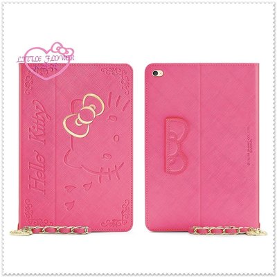 小花花日本精品♥Hello Kitty   iPad mini 4摺疊式皮套 保護套–金豔桃