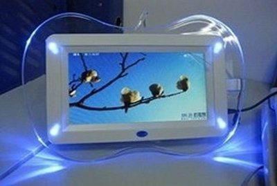 21【婷婷小屋】7寸/吋蘋果帶燈數位電子相框 7寸數位相框 帶藍燈 MP3 MP4 數碼相框 萬年歷 時鐘、鬧鐘 禮品
