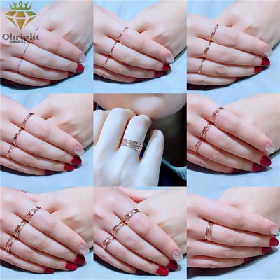 俄羅斯585紫金戒指情侶對戒k金玫瑰金指環尾戒女正品簡約彩金戒指~熱銷